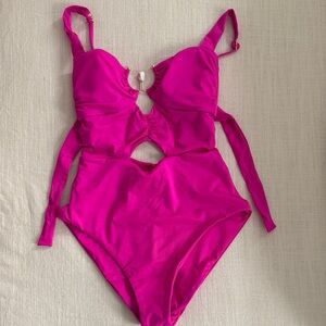 Pink Women's One Piece Swimsuit